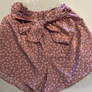 Light Pink Floral Shorts